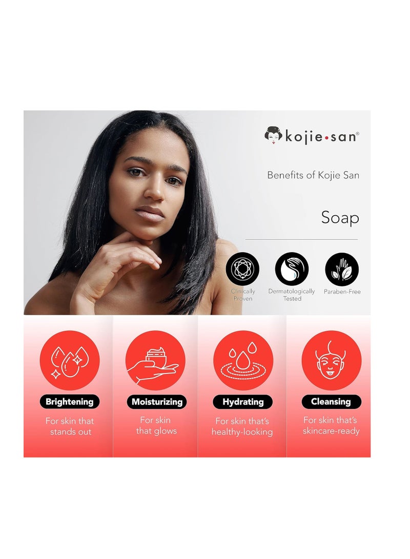 kojie.san - Skin Lightening Soap - Original Kojic Acid Soap that Reduces Dark Spots, Hyperpigmentation, & Scars with Exfoliating Soap Net Included 65g x 2 Barsgrams - Image 1