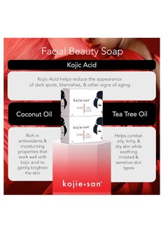 kojie.san Skin Lightening Soap - Original Kojic Acid Soap that Reduces Dark Spots, Hyperpigmentation, & Scars with Exfoliating Soap Net Included 65g x 2 Barsgrams  - Image 2