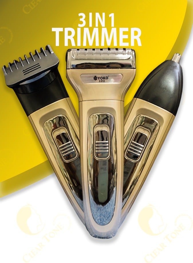 3 In1 Rechargeable Trimmer l Versatile Grooming For Face, Hair And Body l 2 Hours Running Time l Professional Affordable Hair Clipper l High Speed Motor l Gold - pnsku/N70129602V/45/_/1731726079/8e4dde76-8c7a-4fe2-8772-13d75d5b6356