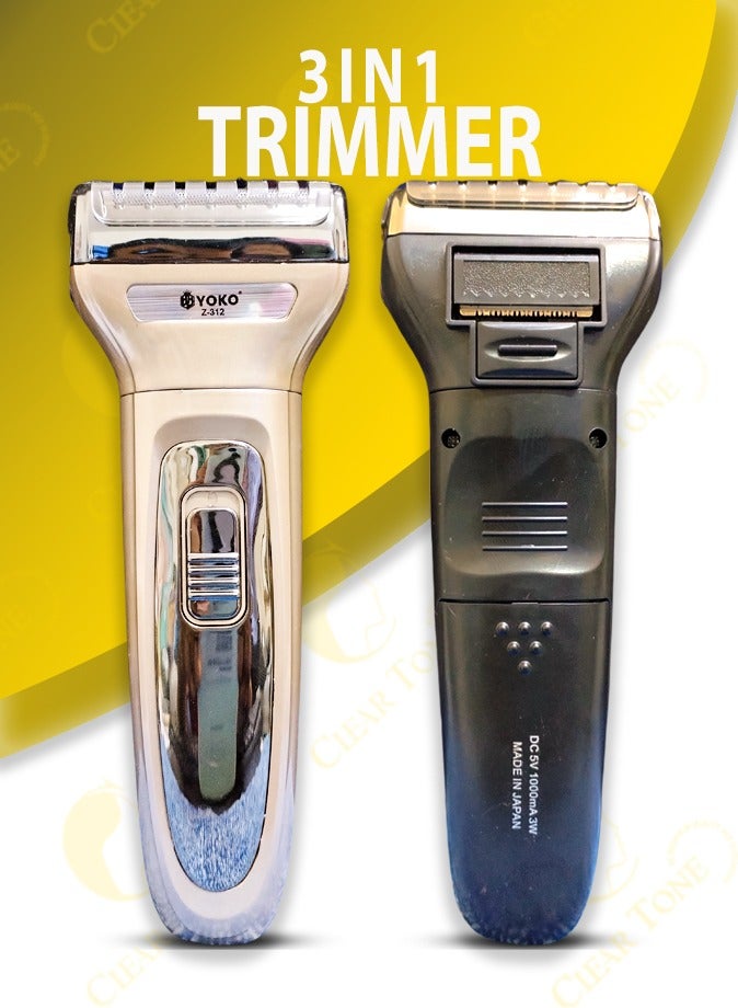 YOKO 3 In1 Rechargeable Trimmer l Versatile Grooming For Face, Hair And Body l 2 Hours Running Time l Professional Affordable Hair Clipper l High Speed Motor l Gold  - Image 2