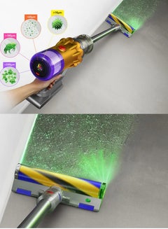 dyson V12 Detect Slim Fluffy Stick Cordless Vacuum Cleaner Cyclone (SV46) 545 W V12 Detect Slim Fluffy SV46 Yellow Nickel  - Image 3