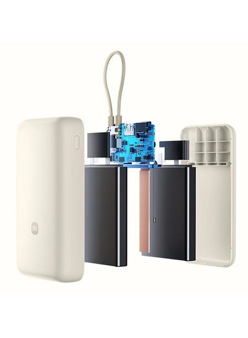 Xiaomi 20000 mAh 33W Power Bank 20000mAh (Integrated Cable) Tan | High capacity, long battery life with two-way fast charging | 3 Ports Output Tan  - Image 5