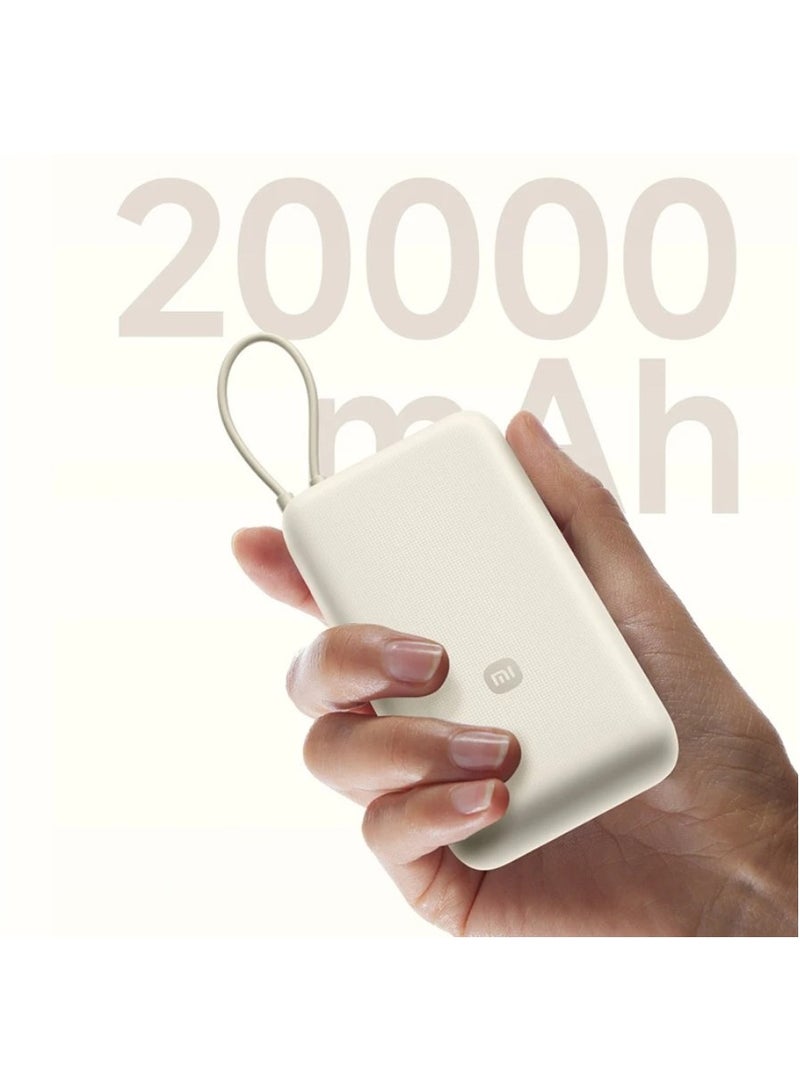 Xiaomi 20000 mAh 33W Power Bank 20000mAh (Integrated Cable) Tan | High capacity, long battery life with two-way fast charging | 3 Ports Output Tan  - Image 3