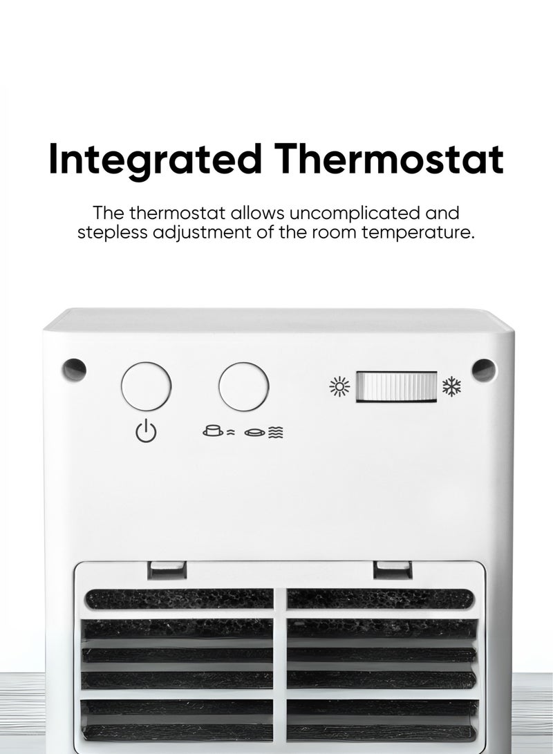 Stadler Form Swiss Design Portable Premium Fan Heater for Home & Office Anna 2000W Thermostat Auto Shut Down Quiet Operation GCC Compliant 3 Pin Plug Overheat and Tilt Protection 2 Years Warranty and Local Support 2000 W Anna White  - Image 4