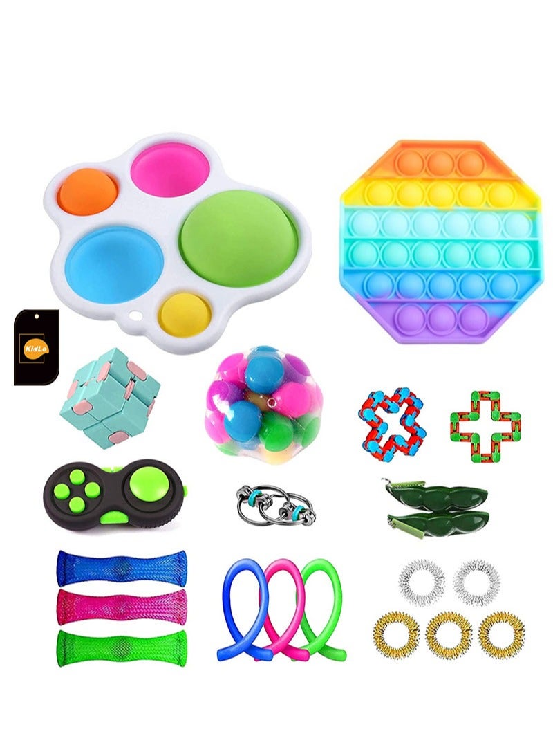 Kidle 21 Pcs Bubble Music Keychain Decompression Toy Set - Image 1