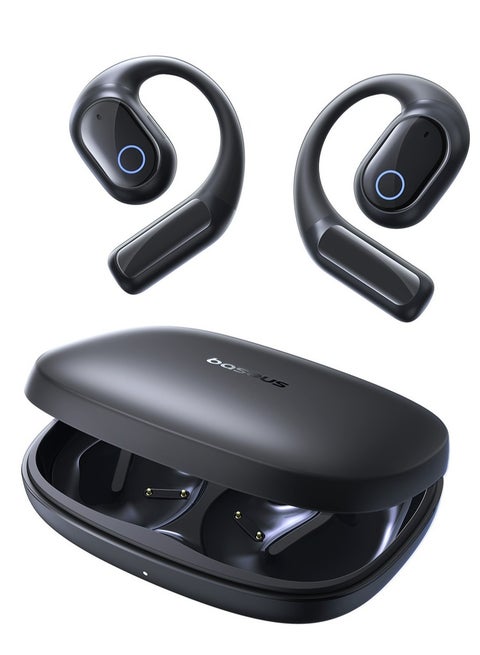 Open-Ear Earphones with Ear Hooks, Wireless Bluetooth 5.4, IP54 Waterproof, Air Conduction Technology, Sports Earbuds for Running, Gym, Cycling, Outdoor Activities, Sweatproof, Comfortable and Secure Fit for Active Lifestyles, Compatible with iOS & Android Devices Cosmic Black