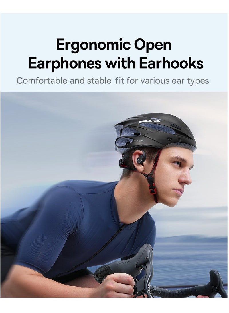 Baseus Open-Ear Earphones with Ear Hooks, Wireless Bluetooth 5.4, IP54 Waterproof, Air Conduction Technology, Sports Earbuds for Running, Gym, Cycling, Outdoor Activities, Sweatproof, Comfortable and Secure Fit for Active Lifestyles, Compatible with iOS & Android Devices Cosmic Black  - Image 5