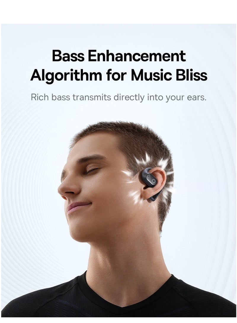 Baseus Open-Ear Earphones with Ear Hooks, Wireless Bluetooth 5.4, IP54 Waterproof, Air Conduction Technology, Sports Earbuds for Running, Gym, Cycling, Outdoor Activities, Sweatproof, Comfortable and Secure Fit for Active Lifestyles, Compatible with iOS & Android Devices Cosmic Black  - Image 2