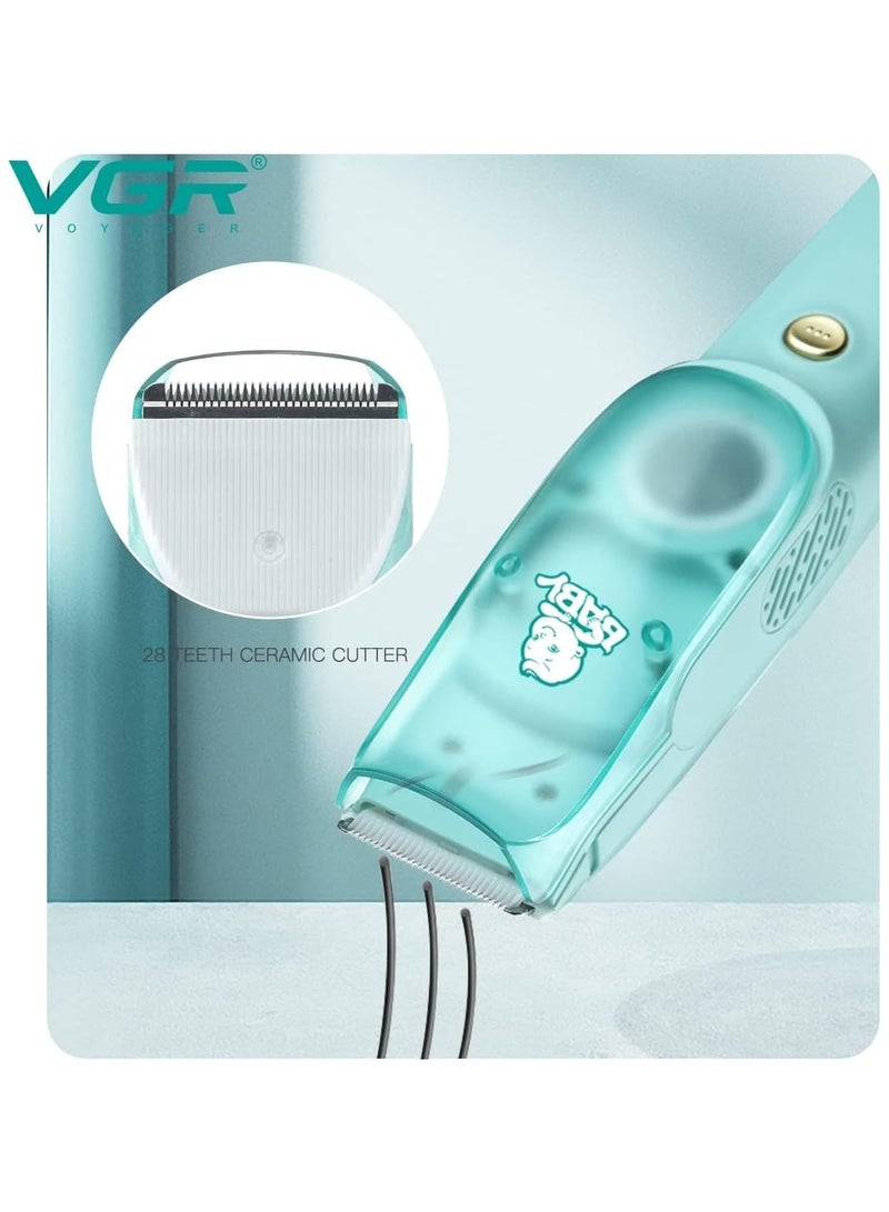 VGR V-151 Kids Hair Clipper With Ceramic Blades Ultra Low Noise Run Time: 120 Minutes (Aqua Green) - Image 4