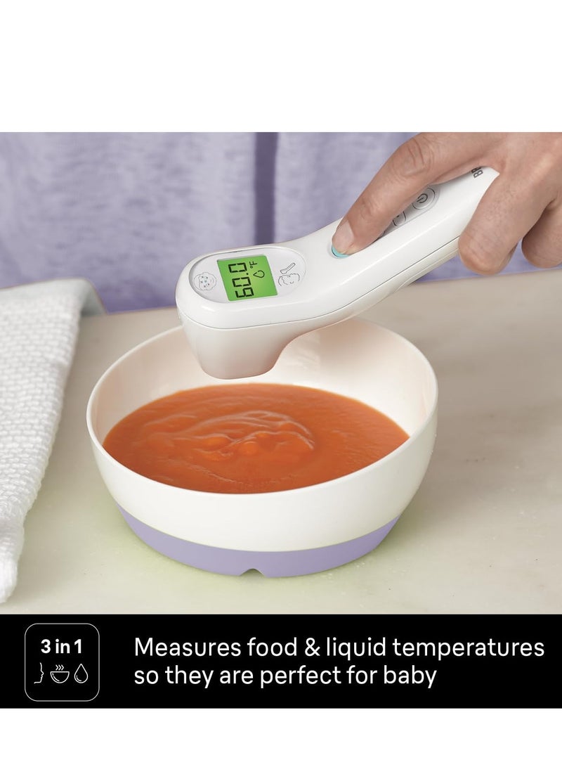 BRAUN No Touch 3-in-1 Thermometer, Measures Forehead, Liquid and Food Temps, Professional Accuracy and Color Coded Fever Guidance for Babies, Kids, Toddlers and Adults, FSA and HSA Eligible - Image 3