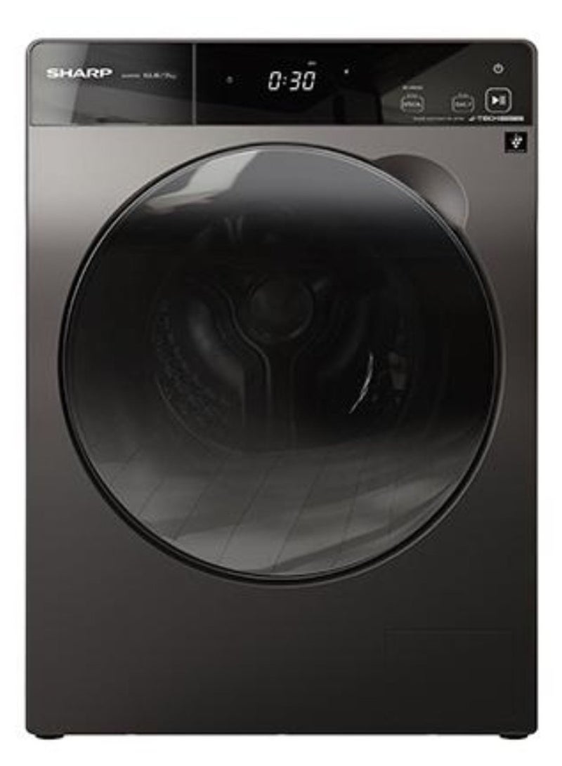 شارب 10.5 Kg Washer & 7 Kg Dryer Front Load 1400 RPM Number of programs 15 - International Version ESDP1054KJZS Black  - Image 1