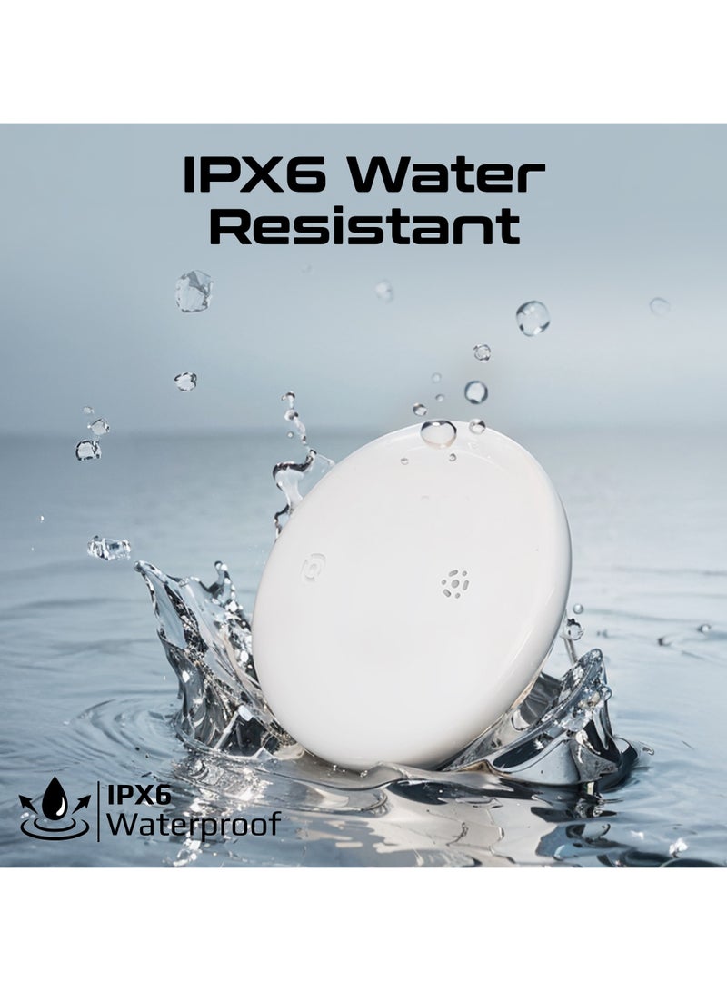 Ultra-Compact Smart Precision Tracking Wireless Tag for Apple Find My App, Loud Alarm Sound , IPX6 Water Resistant, Lost Mode White