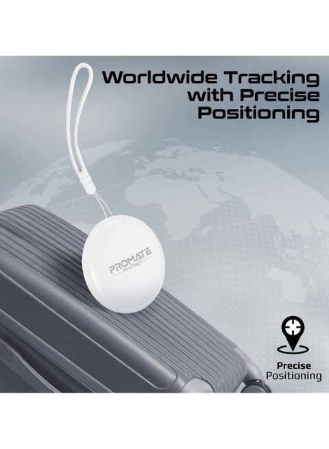 Ultra-Compact Smart Precision Tracking Wireless Tag for Apple Find My App, Loud Alarm Sound , IPX6 Water Resistant, Lost Mode White
