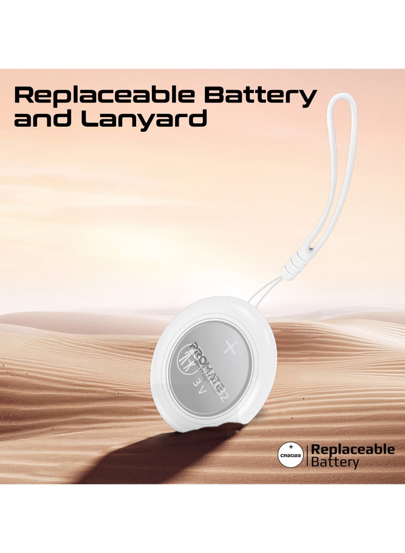 Ultra-Compact Smart Precision Tracking Wireless Tag for Apple Find My App, Loud Alarm Sound , IPX6 Water Resistant, Lost Mode White
