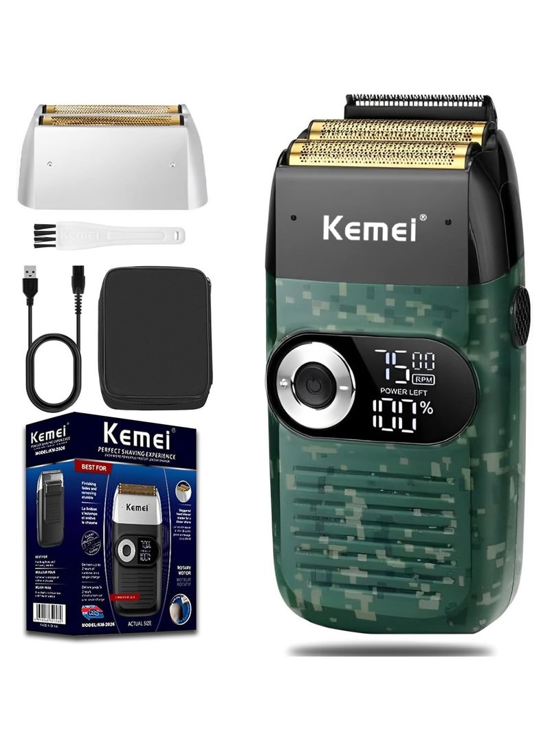 كيمي KM2027 Rechargeable Electric Hair Clipper with Titanium Foil Blades Lithium Battery Hair Trimmer with Beard Trimmer and Travel Bag for Men - Image 1