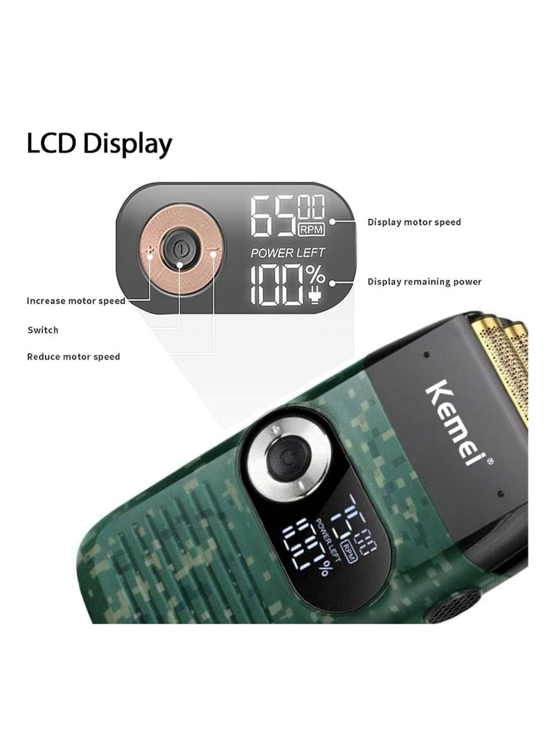 كيمي KM2027 Rechargeable Electric Hair Clipper with Titanium Foil Blades Lithium Battery Hair Trimmer with Beard Trimmer and Travel Bag for Men - Image 5