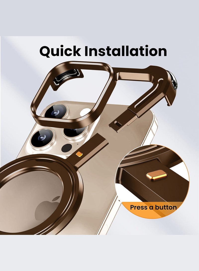 MARGOUN ( for iPhone 16 Pro Max ) 2Packs Case MagSafe with 360° Rotation Stand, Z-shaped Light Frameless, Lens Protection Frame, Shock Grade Protective Case with Screen Protector Natural Desert-1 - Image 3