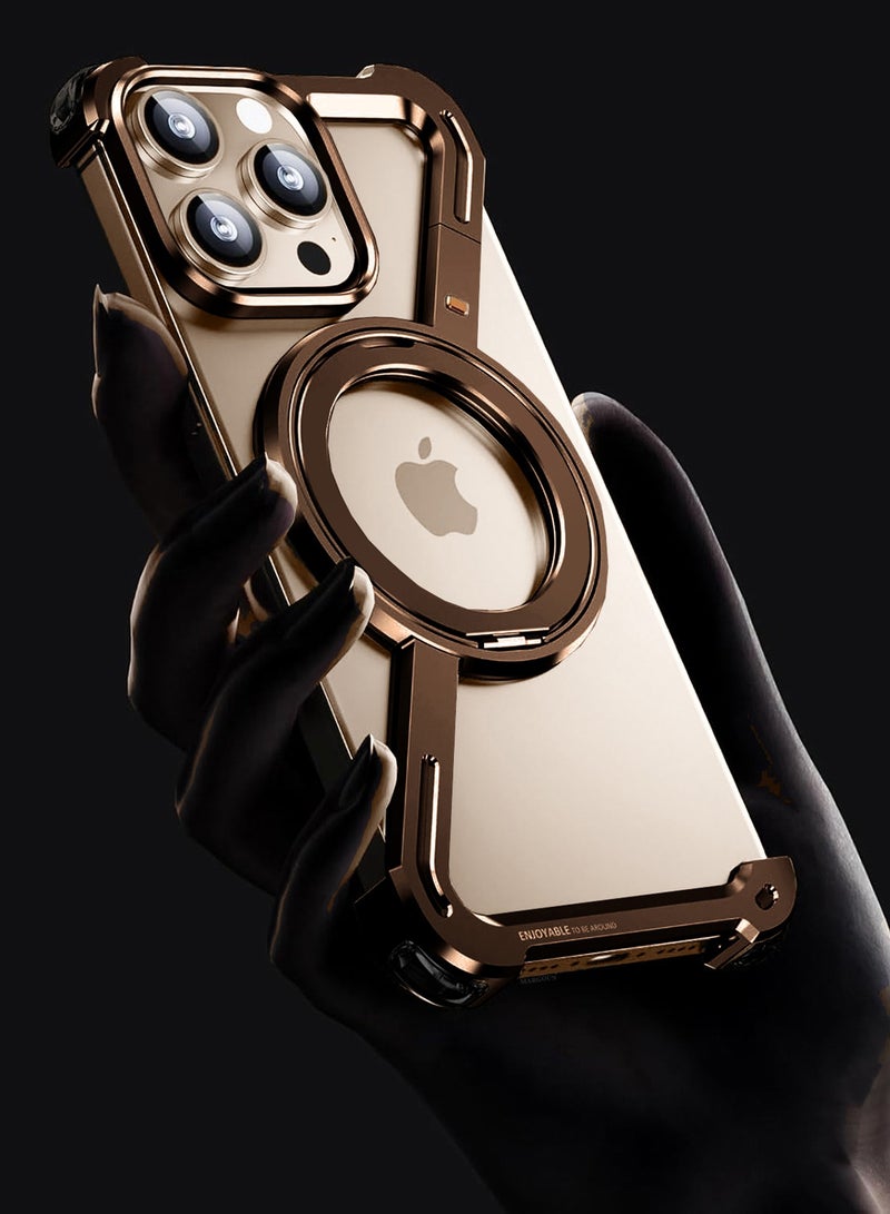 MARGOUN ( for iPhone 16 Pro Max ) 2Packs Case MagSafe with 360° Rotation Stand, Z-shaped Light Frameless, Lens Protection Frame, Shock Grade Protective Case with Screen Protector Natural Desert-1 - Image 5