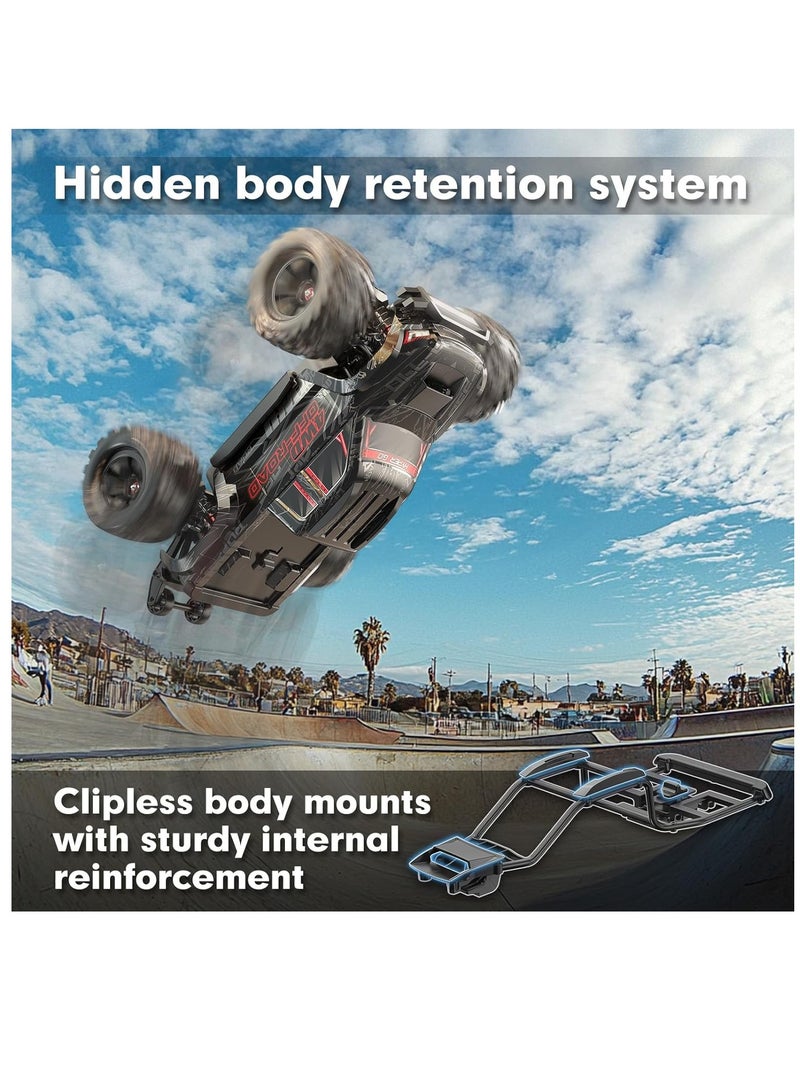 مايتويز MJX 10208 V2 1/10 شاحنات RC 4X4، سيارات RC بدون فرش للبالغين بسرعة 80 كم/س، سيارة RC كهربائية عالية السرعة تعمل ببطارية 3S، حوامل جسم بدون مشابك من PC، شاحنة RC متوافقة مع 4S ليثيوم بوليمر - Image 5