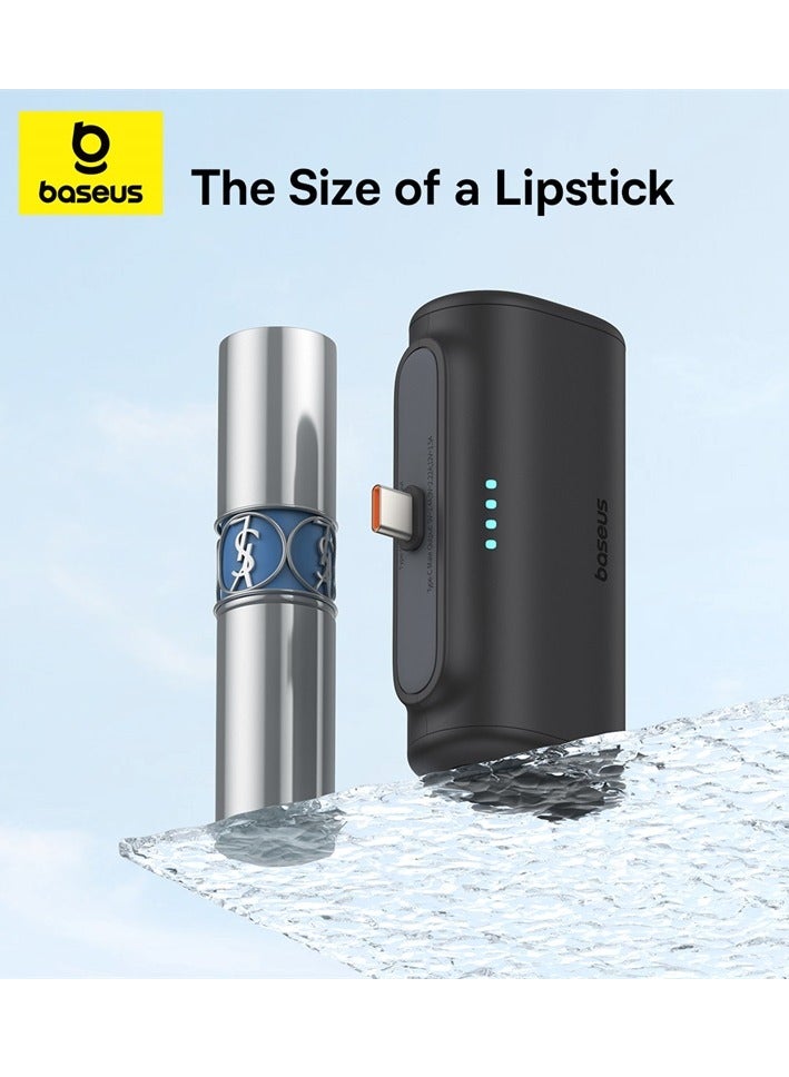 Baseus - 5000 mAh Compact Power Bank, PD 20W Fast Charging Portable Charger with USB-C Port, External Battery for iPhone 16 Pro, Pro Max, 15 Pro Max, 15 Pro, 15, Samsung S24, S23, S22 Ultra, iPad, Air Pods Pro & Most USB-C Devices – On-the-Go Power Bank Moon White - Image 1
