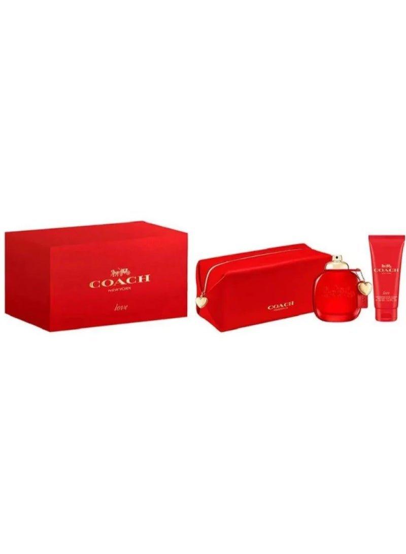 COACH Love  3Pcs  EDP+Body Lotion+Pouch ) 90+100ml  - Image 4