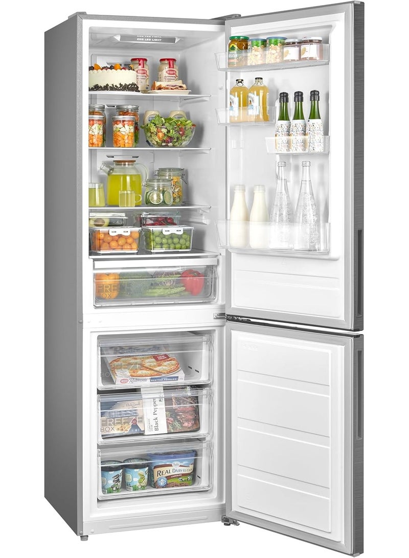 مديا Refrigerator 310 Liter With Bottom Freezer Exterior Display Multi-Airflow MDRB424FGN46 Bru Steel  - Image 2