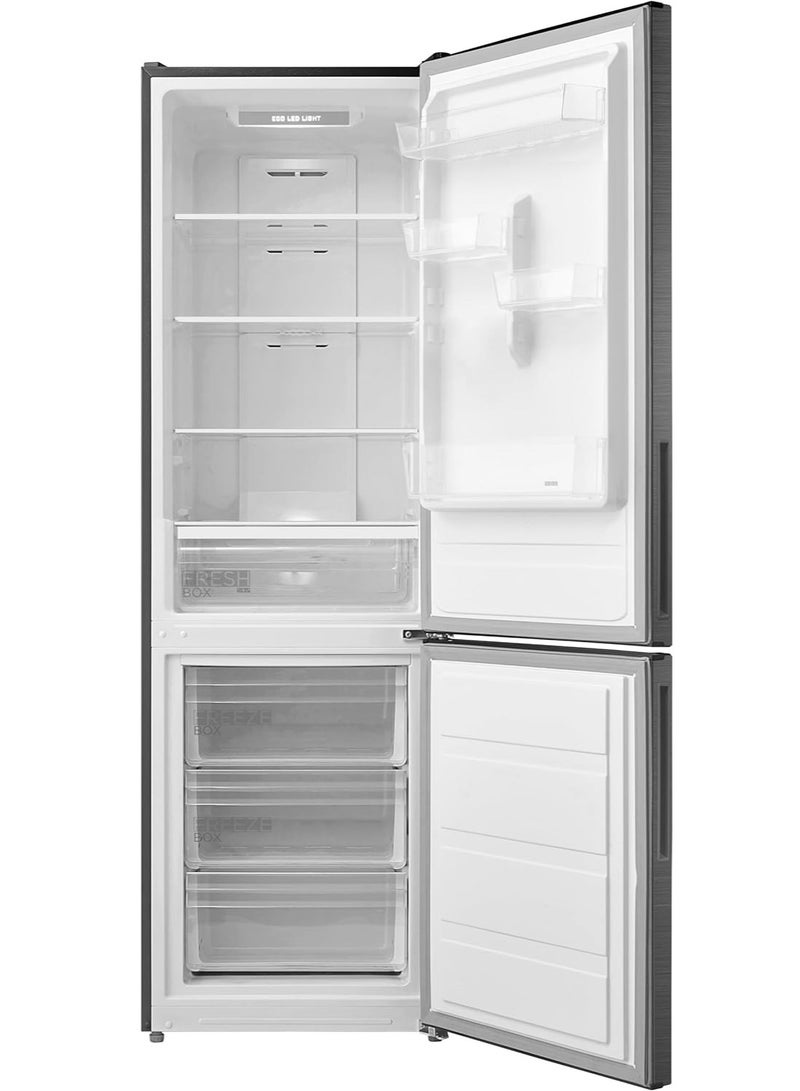 مديا Refrigerator 310 Liter With Bottom Freezer Exterior Display Multi-Airflow MDRB424FGN46 Bru Steel  - Image 3