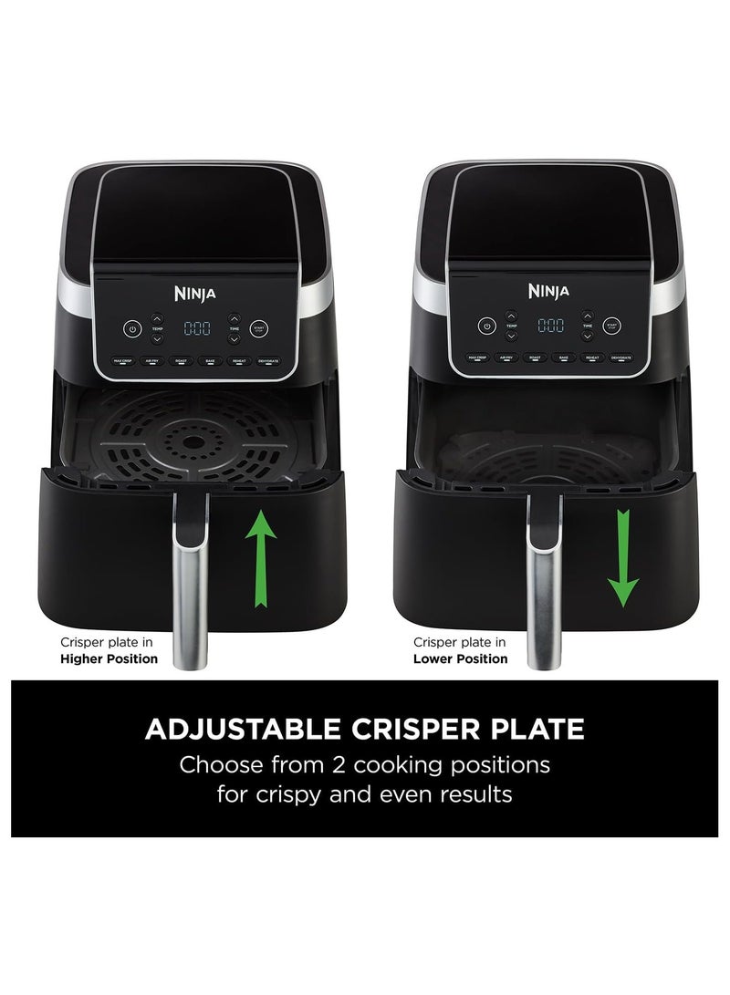 نينجا Ninja Air Fryer MAX PRO, 6.2L, Uses No Oil, Large Square Single Drawer, Roast, Bake, Air Fry, Family Size, Digital, Cook From Frozen, Non-Stick, Dishwasher Safe Basket & Crisper Plate, Grey, AF180UK 6.2 L 2000 W AF180UK BLACK - Image 2