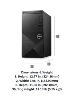 DELL Vostro 3910 Tower PC With 19.5" HD Monitor, Core i5-12400, 16GB DDR4 RAM, Storage 1TB SSD, Intel UHD Graphics, Windows 11 Pro | Black  - Image 2