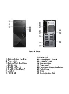 DELL Vostro 3910 Tower PC With 19.5" HD Monitor, Core i5-12400, 16GB DDR4 RAM, Storage 1TB SSD, Intel UHD Graphics, Windows 11 Pro | Black  - Image 4
