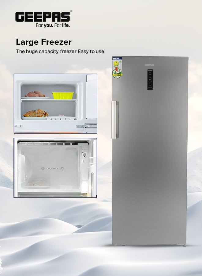 جيباس Single Door Upright Freezer with Inverter Technology & Fridge Conversion 150 W GRFU5025XHN Grey  - Image 4