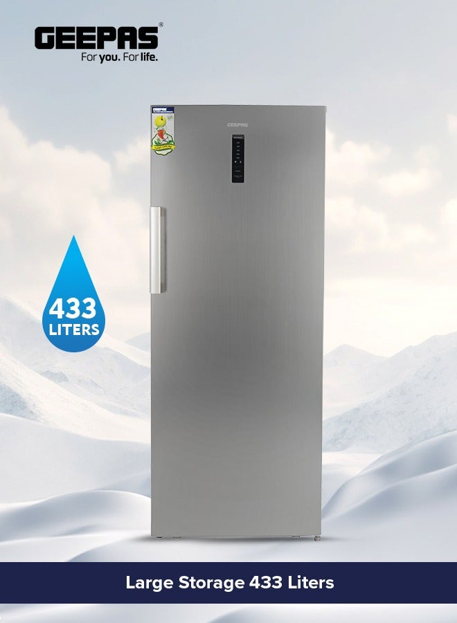 جيباس Single Door Upright Freezer with Inverter Technology & Fridge Conversion 150 W GRFU5025XHN Grey  - Image 2
