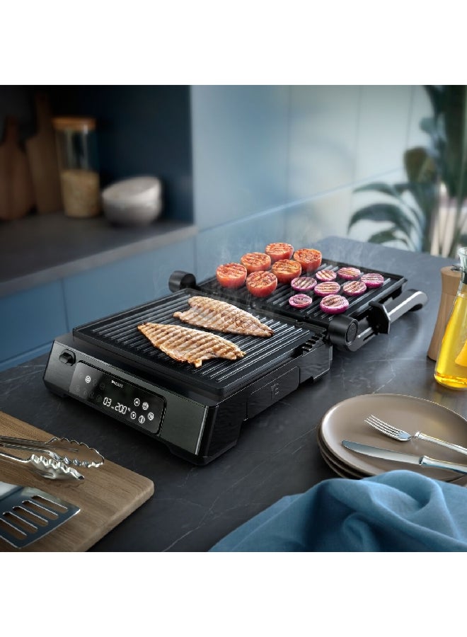 فيليبس 1800-2200W Precision Digital Control Temperature Probe Contact Grill Black 17.7 x 37.5 x 35.4 cm HD6307/70 2200 W HD6307/70 Black  - Image 4