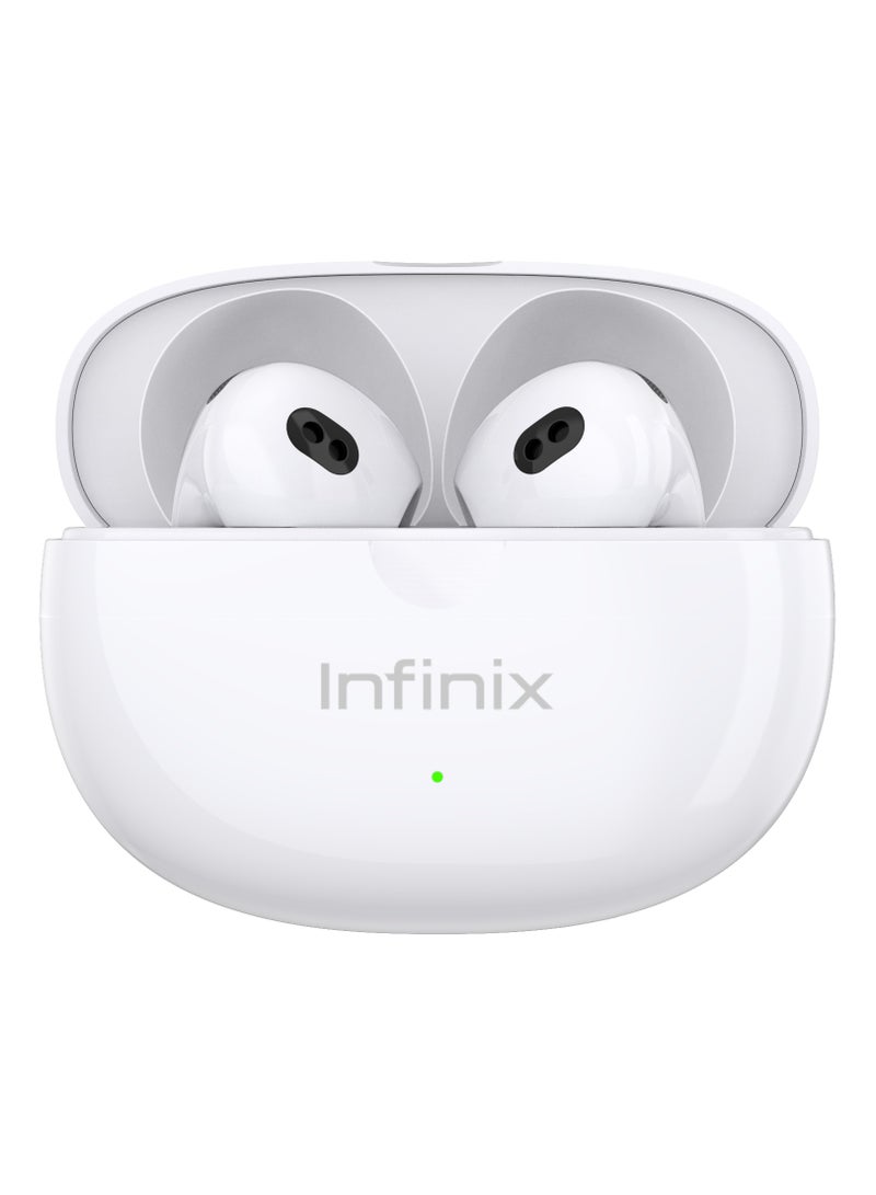 Infinix - Infinix- XBuds 3- XE31 : Bluetooth Earbuds, Clear Calls & Sound, Ai ENC Noise Cancellation, Long Battery life 30 hours White - Image 1
