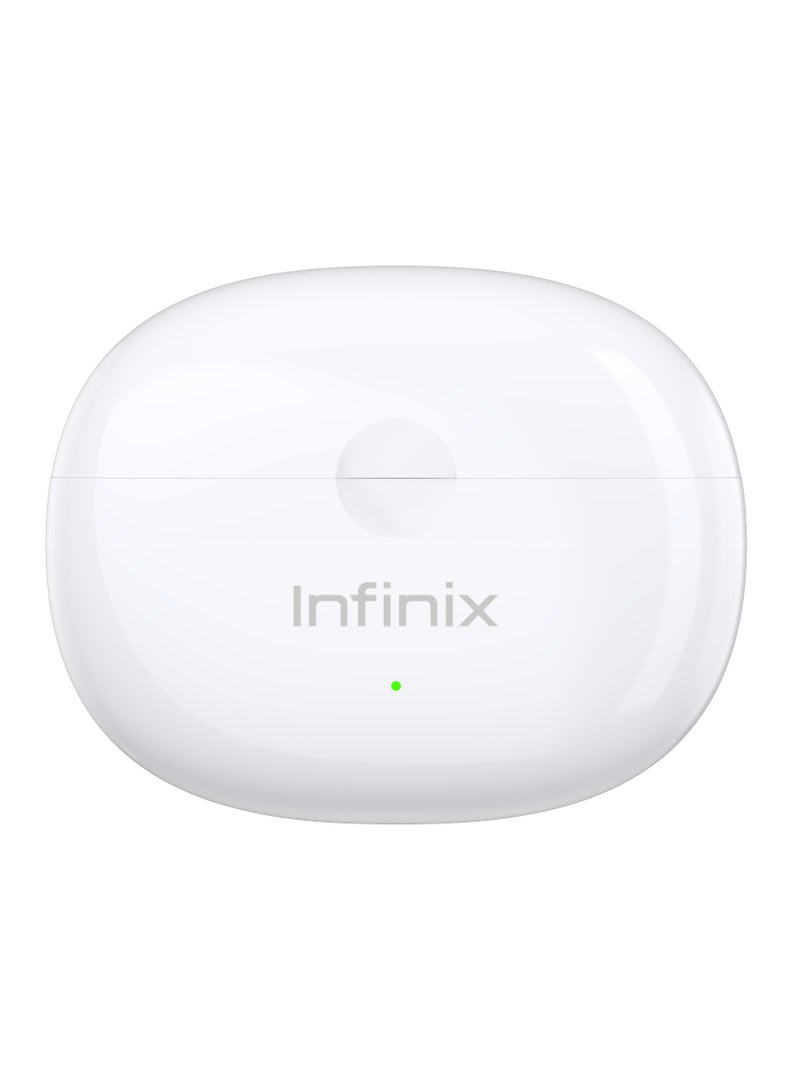 Infinix - Infinix- XBuds 3- XE31 : Bluetooth Earbuds, Clear Calls & Sound, Ai ENC Noise Cancellation, Long Battery life 30 hours White - Image 1