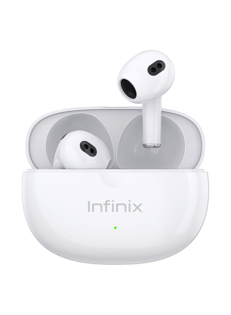 Infinix - Infinix- XBuds 3- XE31 : Bluetooth Earbuds, Clear Calls & Sound, Ai ENC Noise Cancellation, Long Battery life 30 hours White - Image 1
