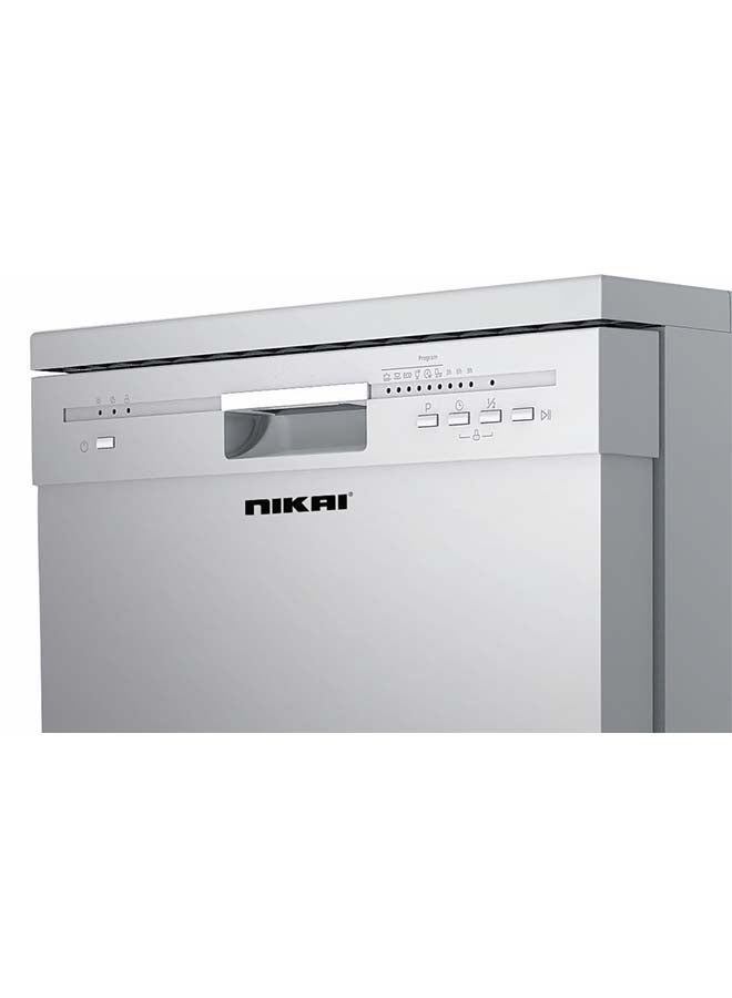 نيكاي Nikai Freestanding Dishwasher, 12 Place Setting, 6 Programs, Water Overflow Protection, Silent Operation, Silver NDW3112PS NDW3112PS Silver  - Image 2
