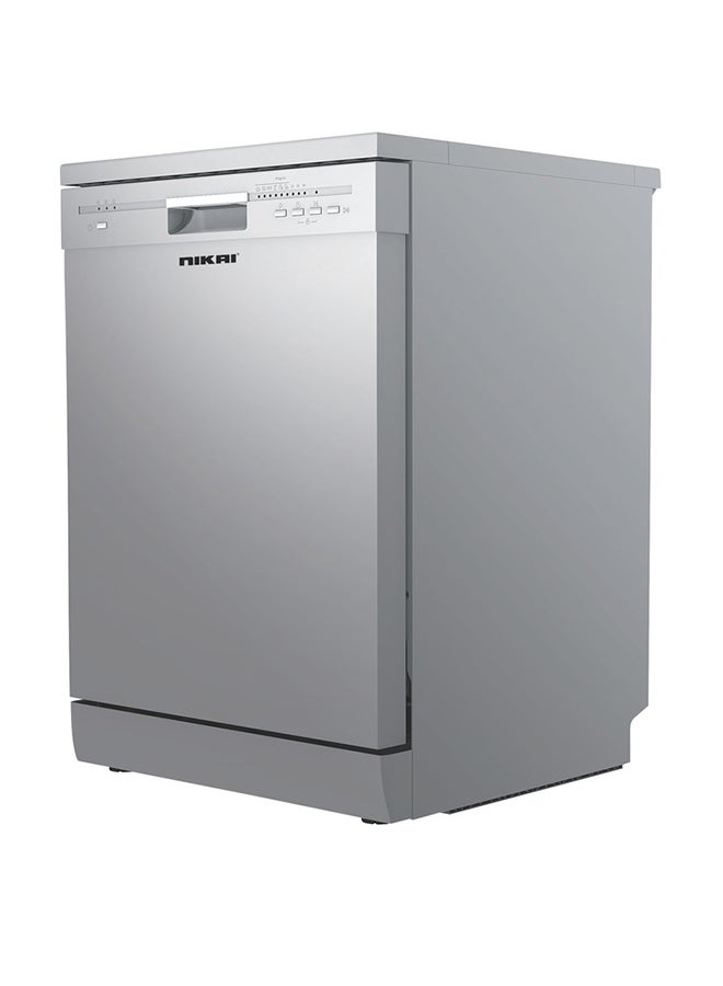 نيكاي Nikai Freestanding Dishwasher, 12 Place Setting, 6 Programs, Water Overflow Protection, Silent Operation, Silver NDW3112PS NDW3112PS Silver  - Image 1