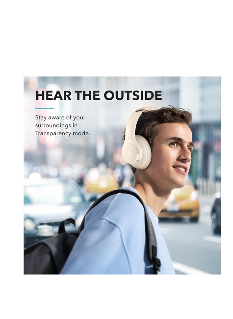 Soundcore - Q20i Hybrid Active Noise Cancelling Foldable Headphones, Wireless Over-Ear Bluetooth, 40H Long ANC Playtime, Hi-Res Audio, Big Bass, Customize via an App, Transparency Mode White - Image 1