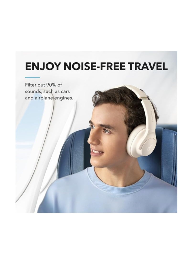 Soundcore - Q20i Hybrid Active Noise Cancelling Foldable Headphones, Wireless Over-Ear Bluetooth, 40H Long ANC Playtime, Hi-Res Audio, Big Bass, Customize via an App, Transparency Mode White - Image 1