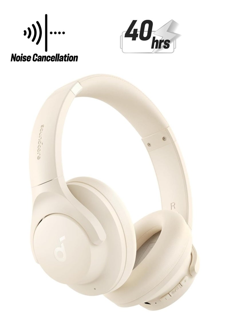 Soundcore - Q20i Hybrid Active Noise Cancelling Foldable Headphones, Wireless Over-Ear Bluetooth, 40H Long ANC Playtime, Hi-Res Audio, Big Bass, Customize via an App, Transparency Mode White - Image 1