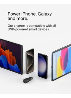 belkin BoostCharge Dual Car Charger 42W w/ Fast Charge USB-C 30W PPS & 12W USB-A Ports for Apple iPhone 15, 15 Pro, 15 Pro Max, iPhone 14 Series, iPhone 13 Series, Samsung Galaxy S23, & More - Black Black  - Image 4