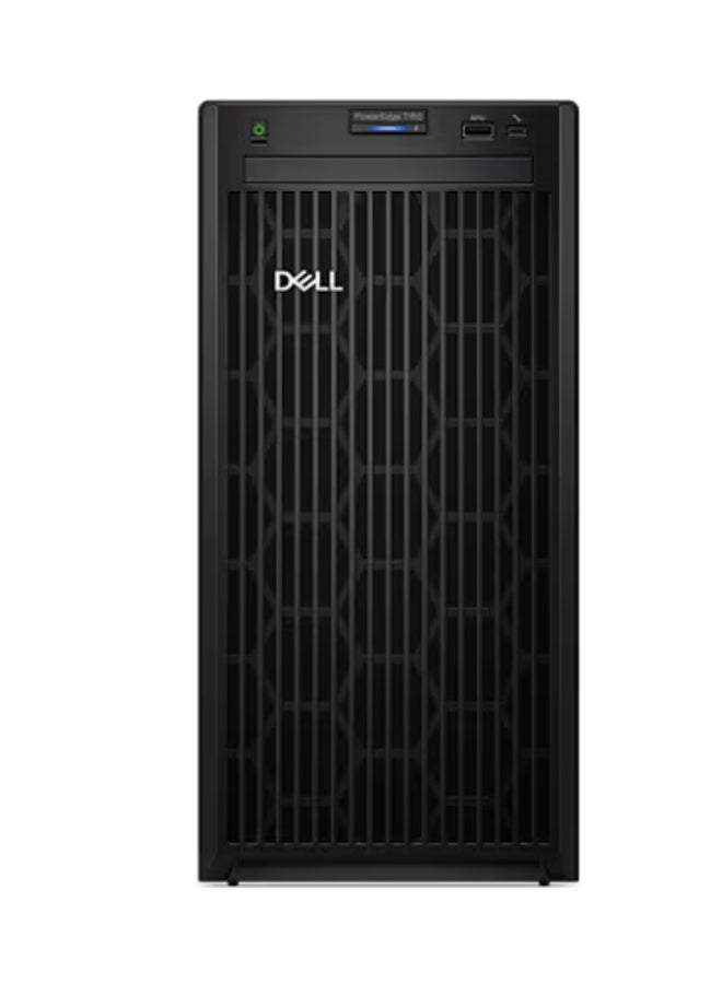 ديل SERVER Power Edge T150 Tower Intel Xeon E2314 Processor 2.8GHz/ 8M cache, 4C / 16GB RAM DDR4/ 2TB 7.2K RPM SATA 3.5Inch/ No DVD/ iDrac9 Basic/ Dos(Without Windows) Black  - Image 1