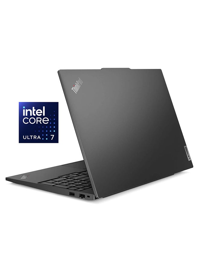 لينوفو - ThinkPad E16 Laptop With 16Inch Display WUXGA (1920x1200) Display, Ultra 7-155H Processor/16GB RAM DDR5/1TB SSD/Intel lris Xe Graphics/ DOS(Without Windows) With Finger Backlit Keyboard English/Arabic Black - Image 1
