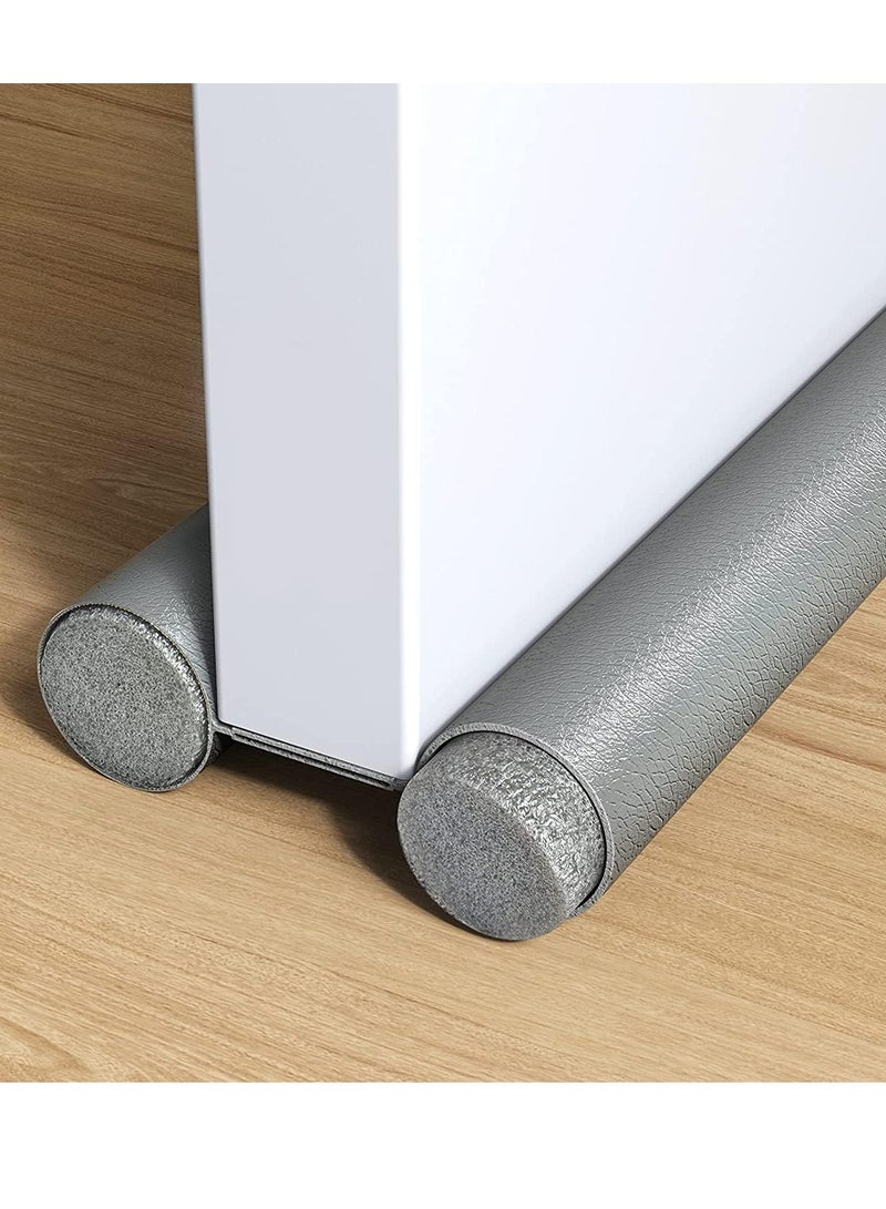 Home Care Under Door Draft Stopper - High Resistance Rubber and Fabric - Soundproof Energy Saving Weather Stripping Seal Sweep Strip for Bedroom Doors - 93cm Weatherproof Under Door Seal Grey  - Image 1