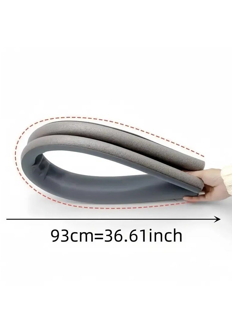 Home Care Under Door Draft Stopper - High Resistance Rubber and Fabric - Soundproof Energy Saving Weather Stripping Seal Sweep Strip for Bedroom Doors - 93cm Weatherproof Under Door Seal Grey  - Image 2