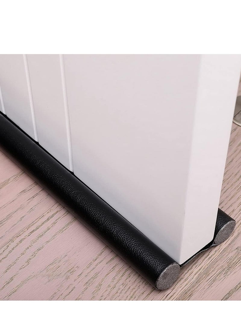 Home Care - Under Door Draft Stopper - High Resistance Rubber and Fabric - Soundproof Energy Saving Weather Stripping Seal Sweep Strip for Bedroom Doors - 93cm Weatherproof Under Door Seal Black - Image 1