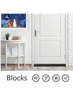 هوم كير Under Door Draft Stopper - High Resistance Rubber and Fabric - Soundproof Energy Saving Weather Stripping Seal Sweep Strip for Bedroom Doors - 93cm Weatherproof Under Door Seal Black  - Image 5