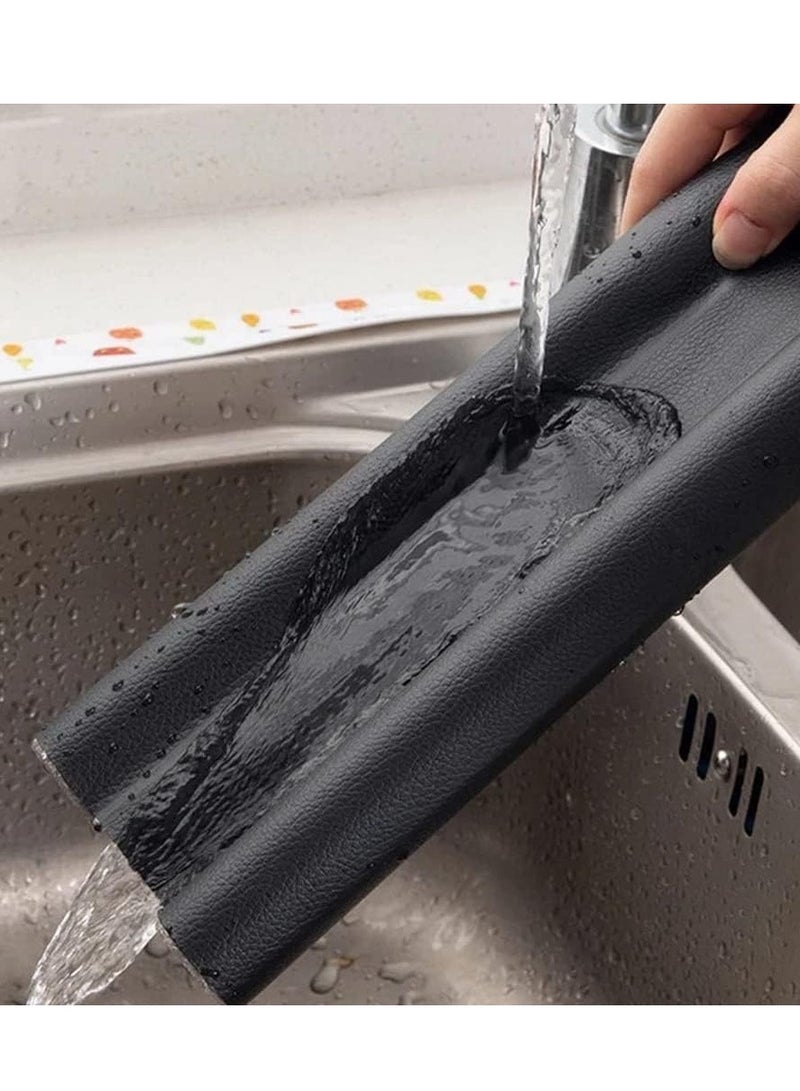 Home Care - Under Door Draft Stopper - High Resistance Rubber and Fabric - Soundproof Energy Saving Weather Stripping Seal Sweep Strip for Bedroom Doors - 93cm Weatherproof Under Door Seal Black - Image 1