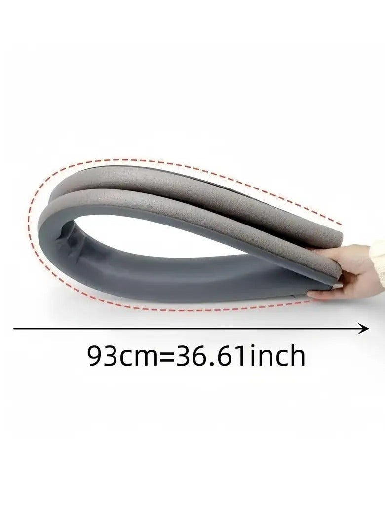 Home Care - Under Door Draft Stopper - High Resistance Rubber and Fabric - Soundproof Energy Saving Weather Stripping Seal Sweep Strip for Bedroom Doors - 93cm Weatherproof Under Door Seal Black - Image 1